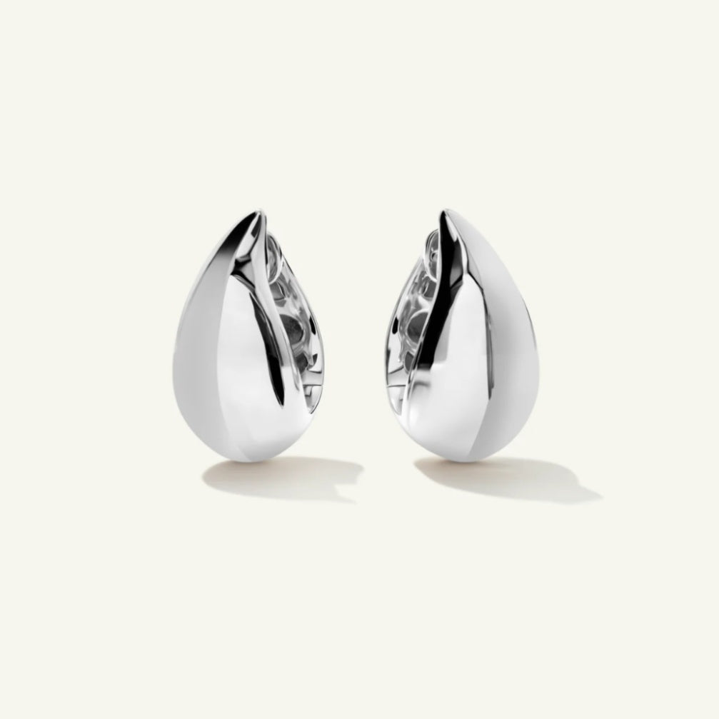 SIGNATURE Curved Drop Huggies Earrings