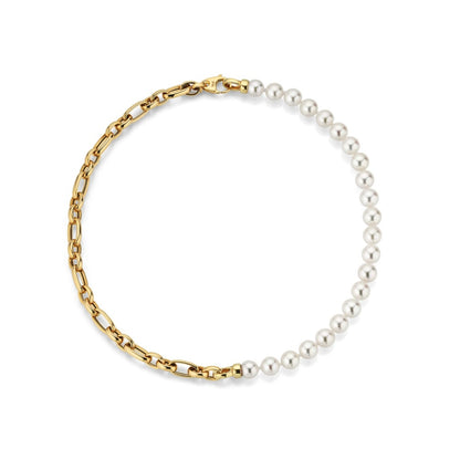 Náhrdelník 3 v 1 s perlami Akoya a žlutým zlatem