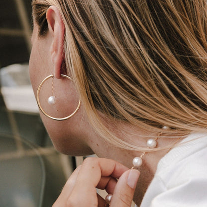 Náušnice s odnímatelnými perlový přívěsky